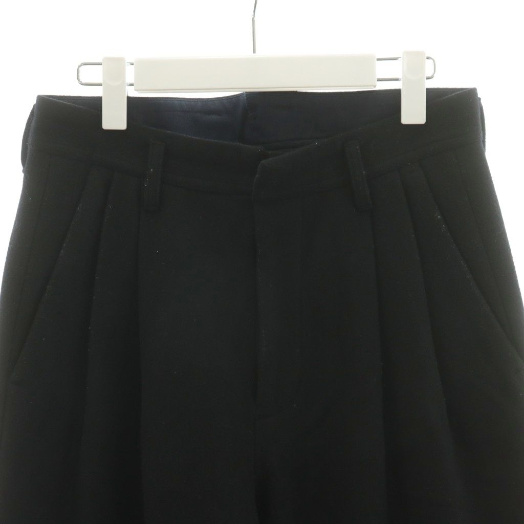 【中古】シュタイン stein.TWO TUCK WIDE TROUSERS パンツ スラックス ウール S 黒 ブラック ST098-3 /AN42 メンズ シュタイン stein.TWO TUCK WIDE TROUSERS パンツ スラックス ウール S