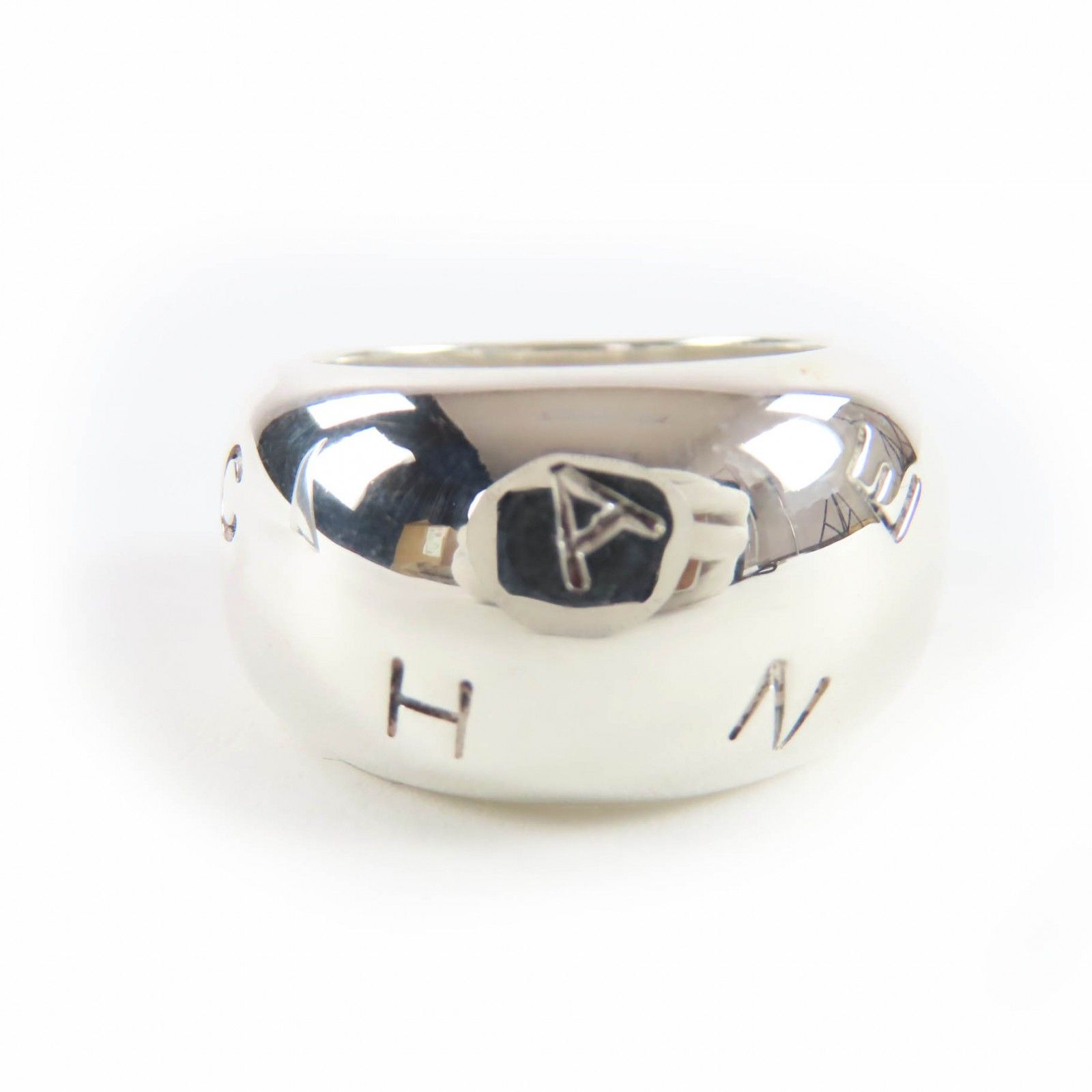 CHANEL シャネル 925 ロゴデザインリング シルバーリング リング 指輪 シルバー 日本サイズ約11号相当 重量17.8 g レディース