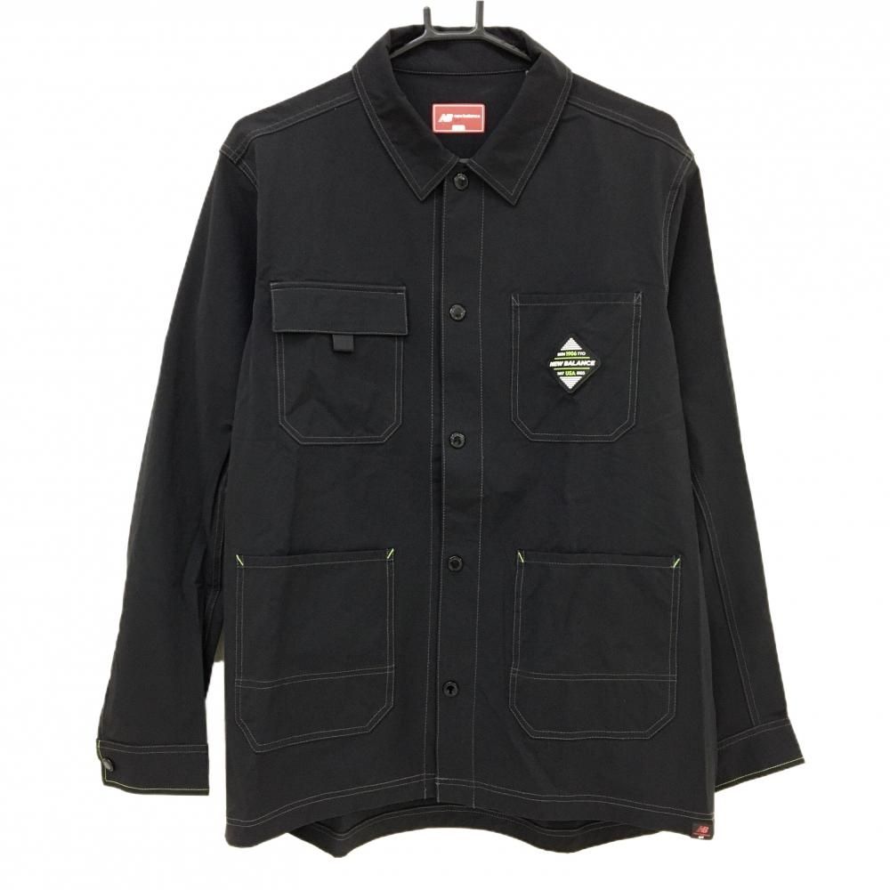 超 ニュー ンスゴルフ ジャケット 黒 ストレッチ バックロゴ スナップボタン メンズ 6 XL ゴルフウェア Balance