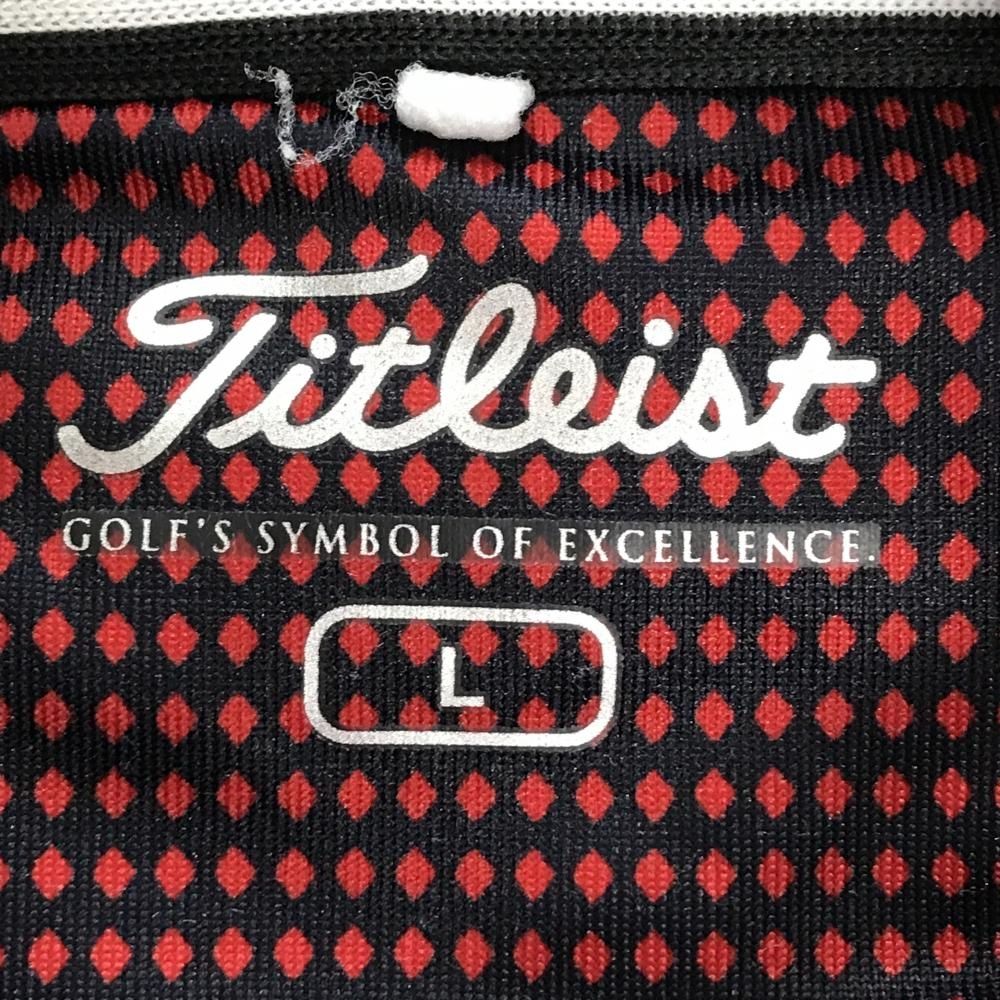 超美品】タイトリスト 長袖タートルネックシャツ ネイビー×レッド 細目