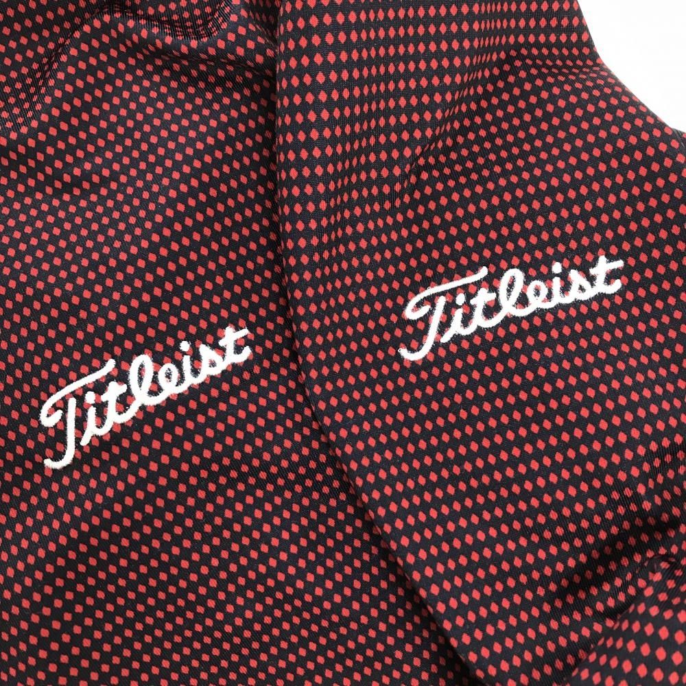 超美品】タイトリスト 長袖タートルネックシャツ ネイビー×レッド 細目