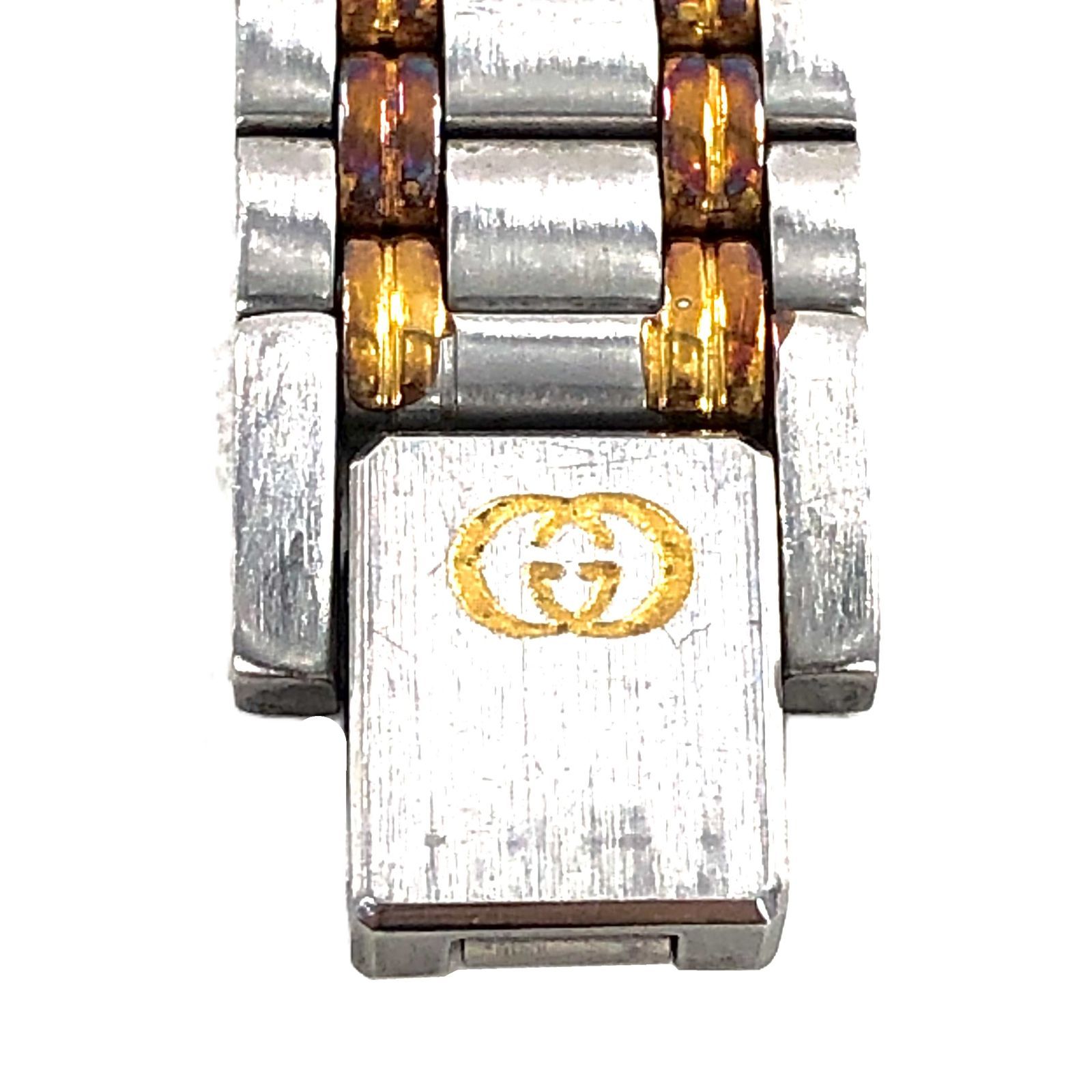 GUCCI グッチ 9000L SS/QZ ゴールド文字盤 レディース腕時計 稼働品