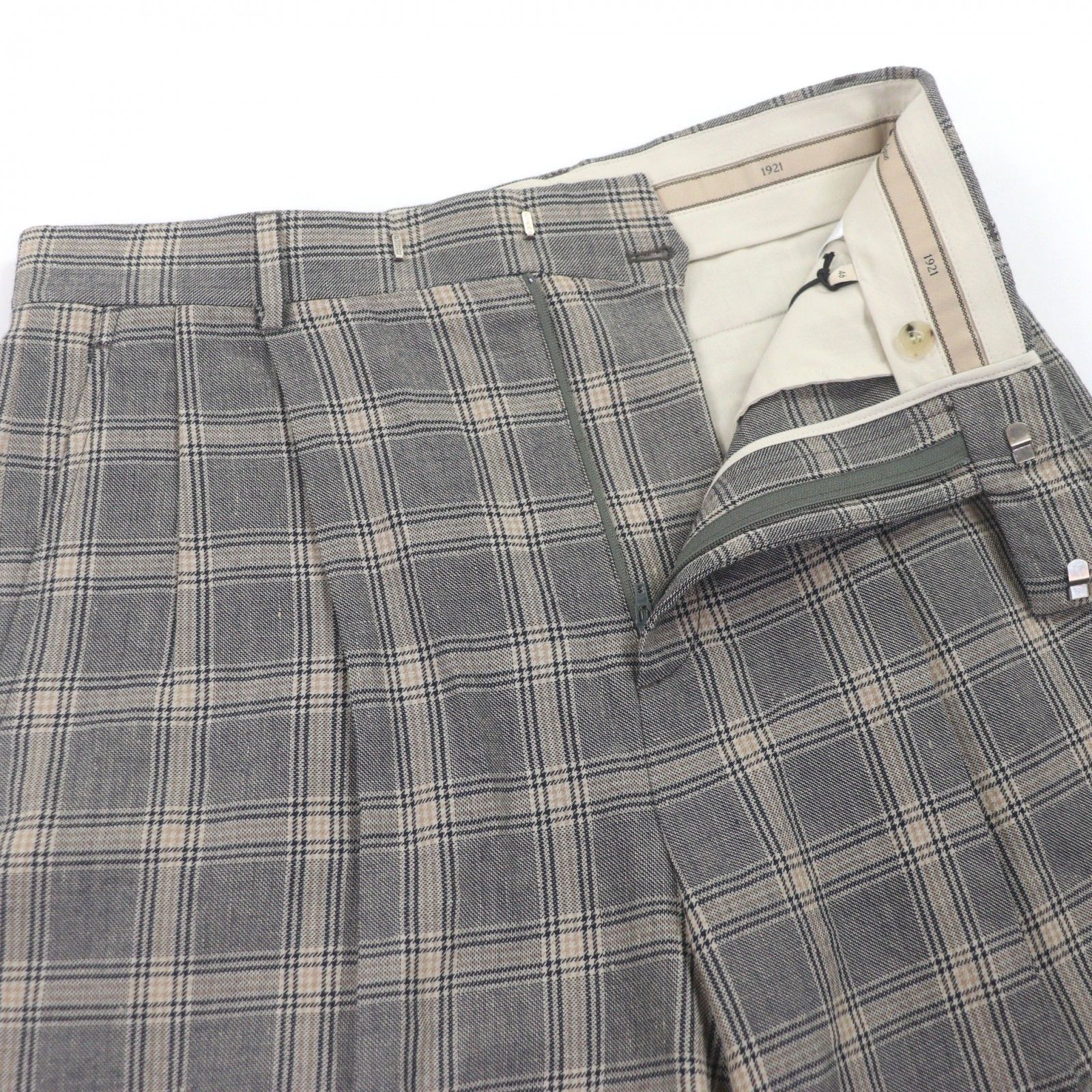 未使用品▽GUCCI グッチ 22AW 690519 リネン ウール チェック柄 ハーフ