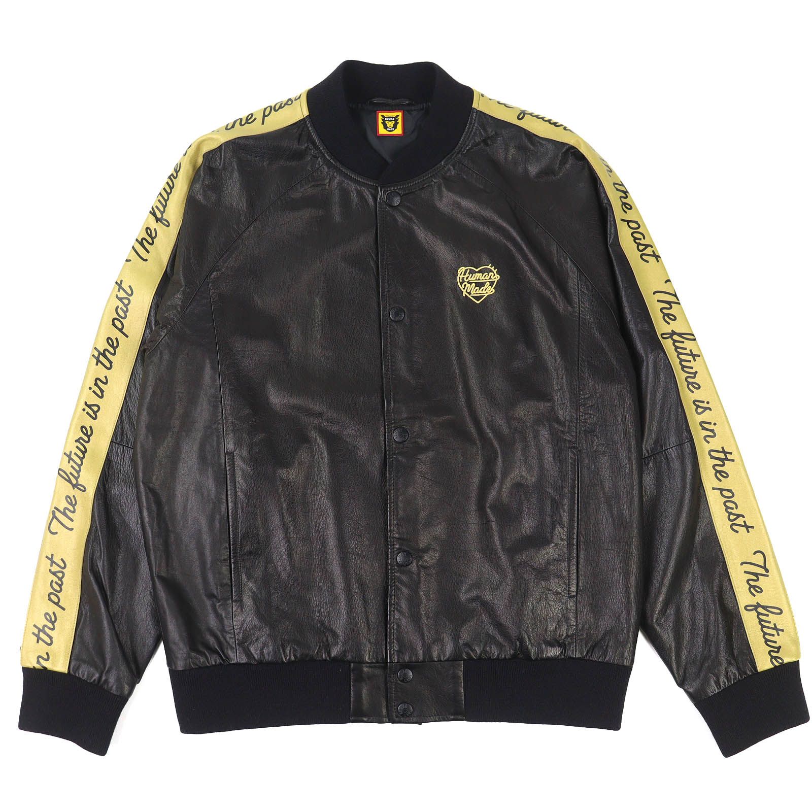 △HUMAN MADE ヒューマンメイド LEATHER TRACK JACKET レザー トラック ジャケット バックルロゴ ブルゾン ダークブラウン L 日本製 メンズ