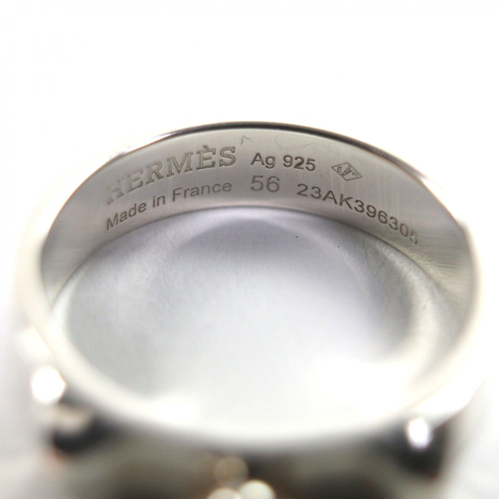  HERMES エルメス コリエドシアン AG 925 リング 指輪 シルバー 56 日本サイズ15号相当 ケース付き フランス製 重量4.97 g メンズ リング 指輪 アクセサリー