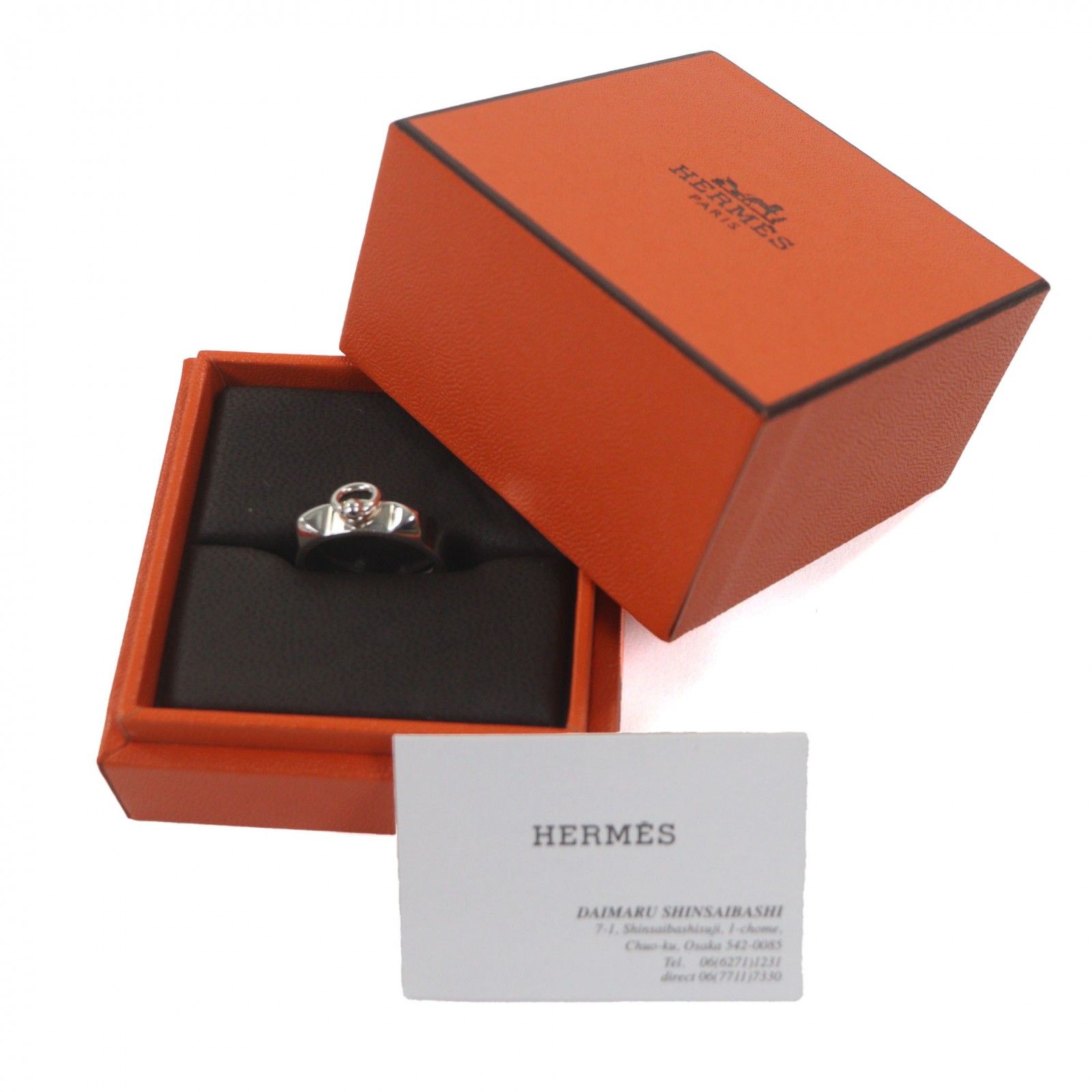 HERMES エルメス コリエドシアン AG 925 リング 指輪 シルバー 56 日本サイズ15号相当 ケース付き フランス製 重量4.97 g メンズ