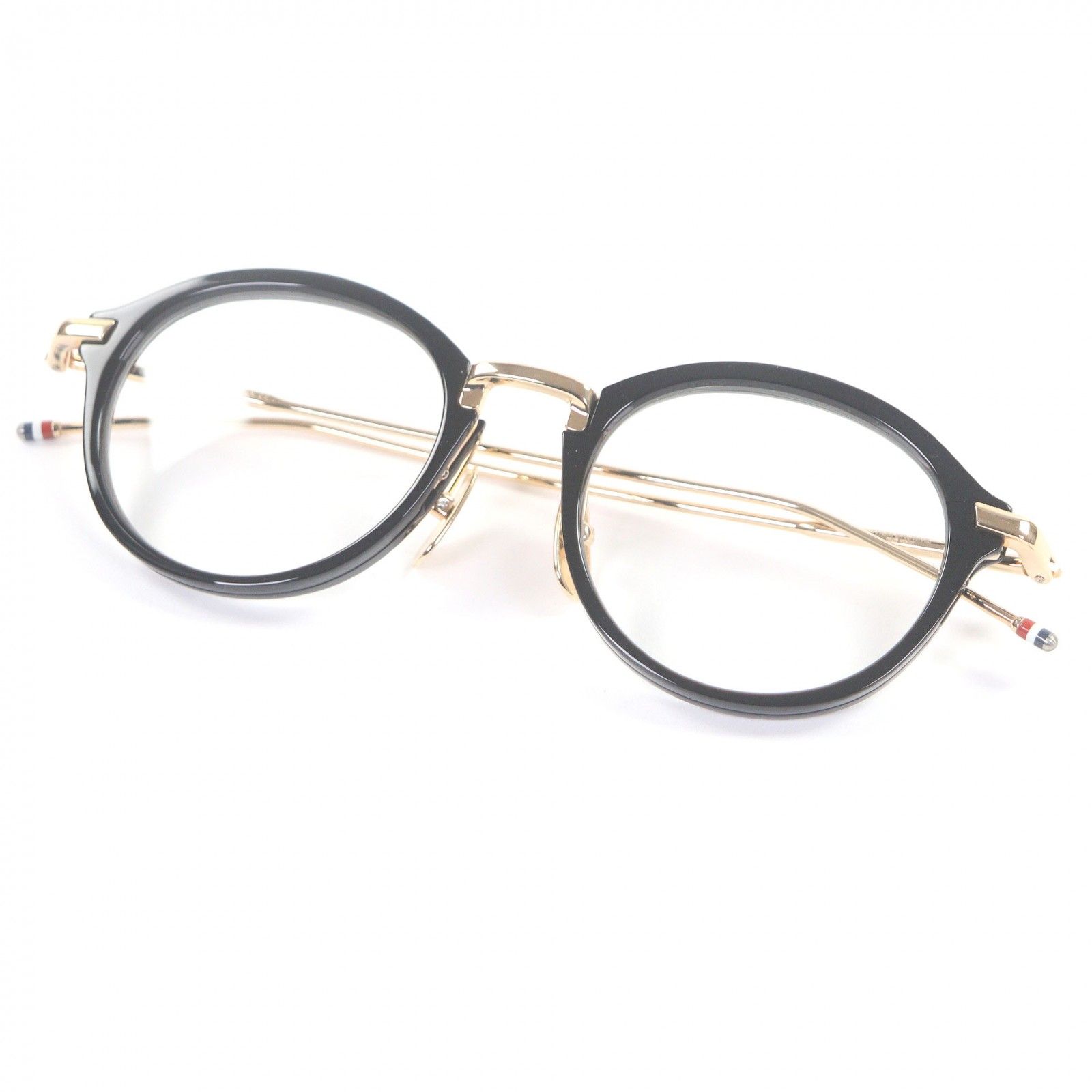 □THOM BROWNE トムブラウン TB-011 A-49 三代目JSB登坂広臣着用モデル メガネ 眼鏡 アイウェア ブラック 49□21-150 箱 ケース付き 日本製 メンズ