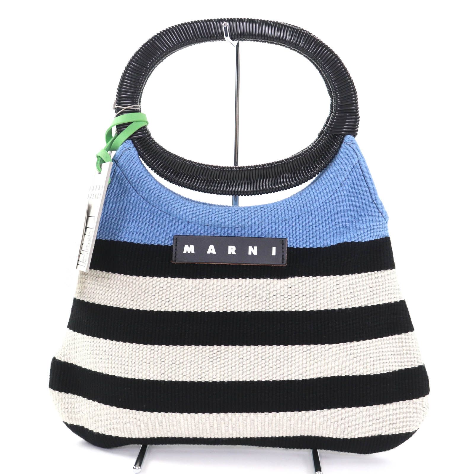 ♥品 MARNI マルニ BOAT BAG レザーロゴパッチ付き フラワーカフェ ハンドバッグ マルチ 保存袋付き レディース