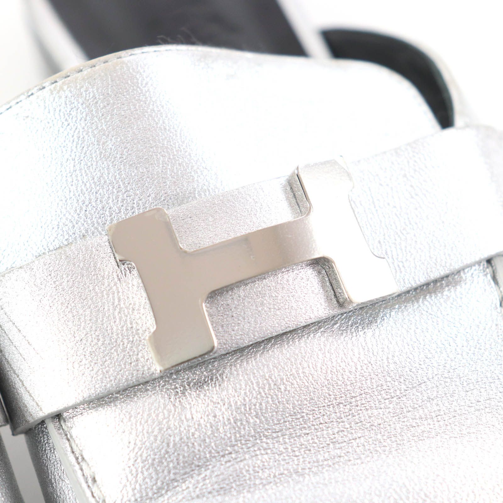 美品◇HERMES エルメス 191093Z Hロゴ金具付き レザー ミュール