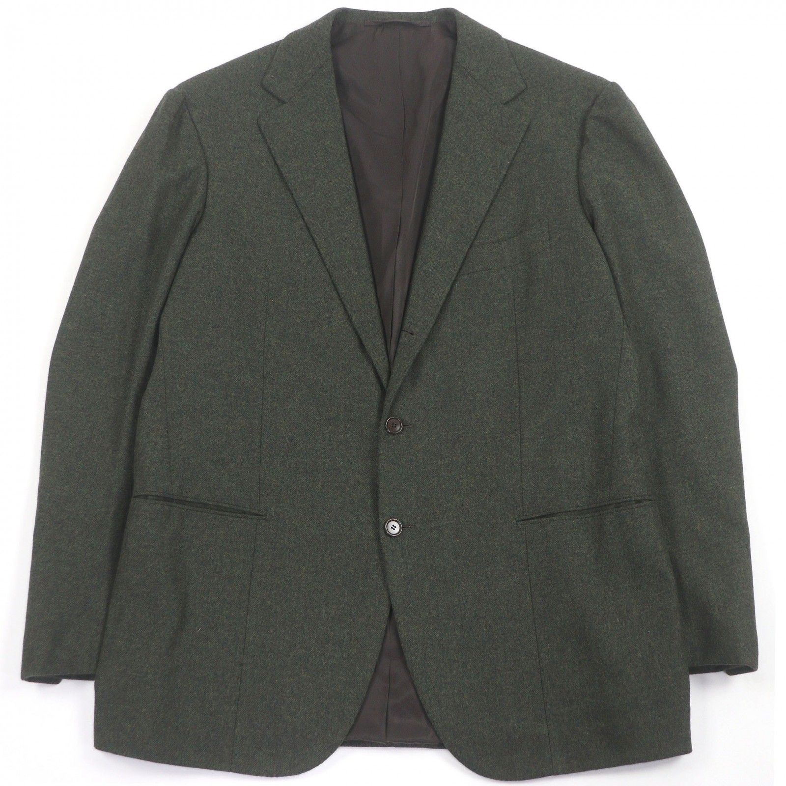 □Cicio チッチオ シングル ビスポークジャケット テーラードジャケット ブレザー カーキ XLサイズ相当 ハンガー付き メンズ