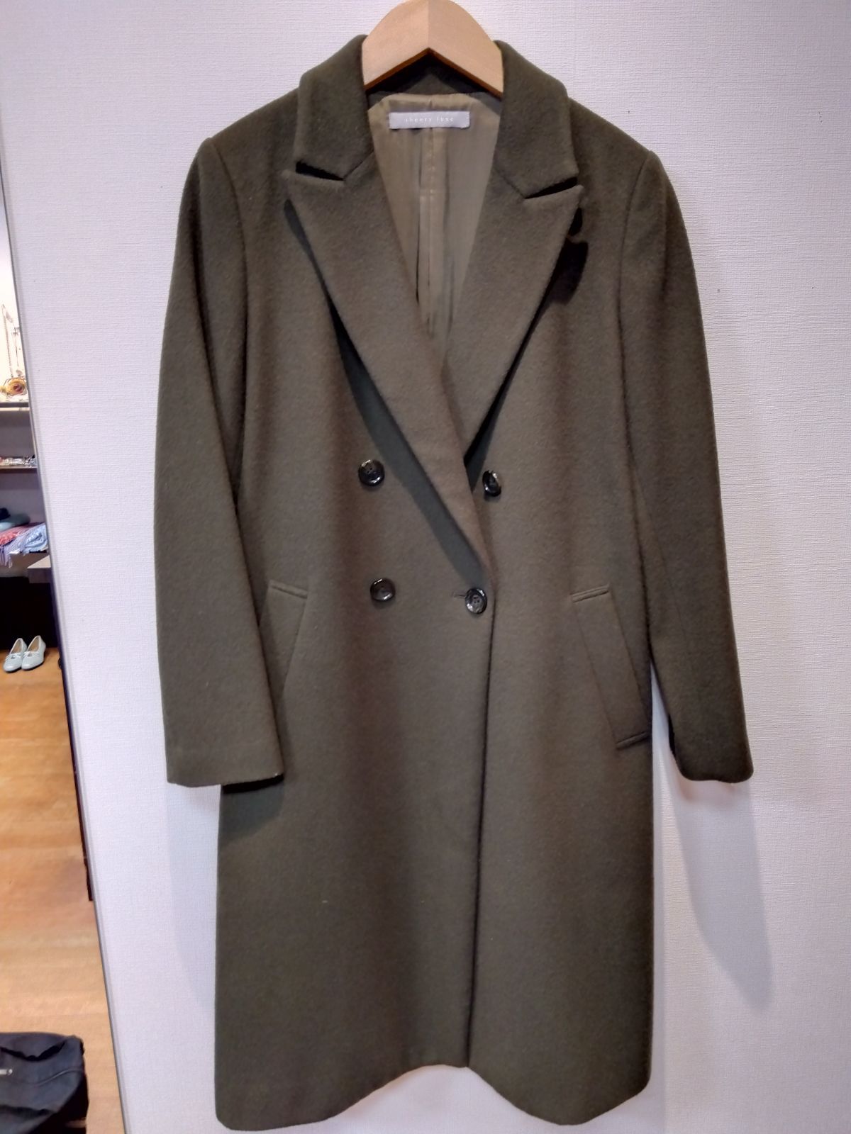 M 20 Theory luxe セオリーリュクス コート カーキ ウール100％ 裏地キュプラ