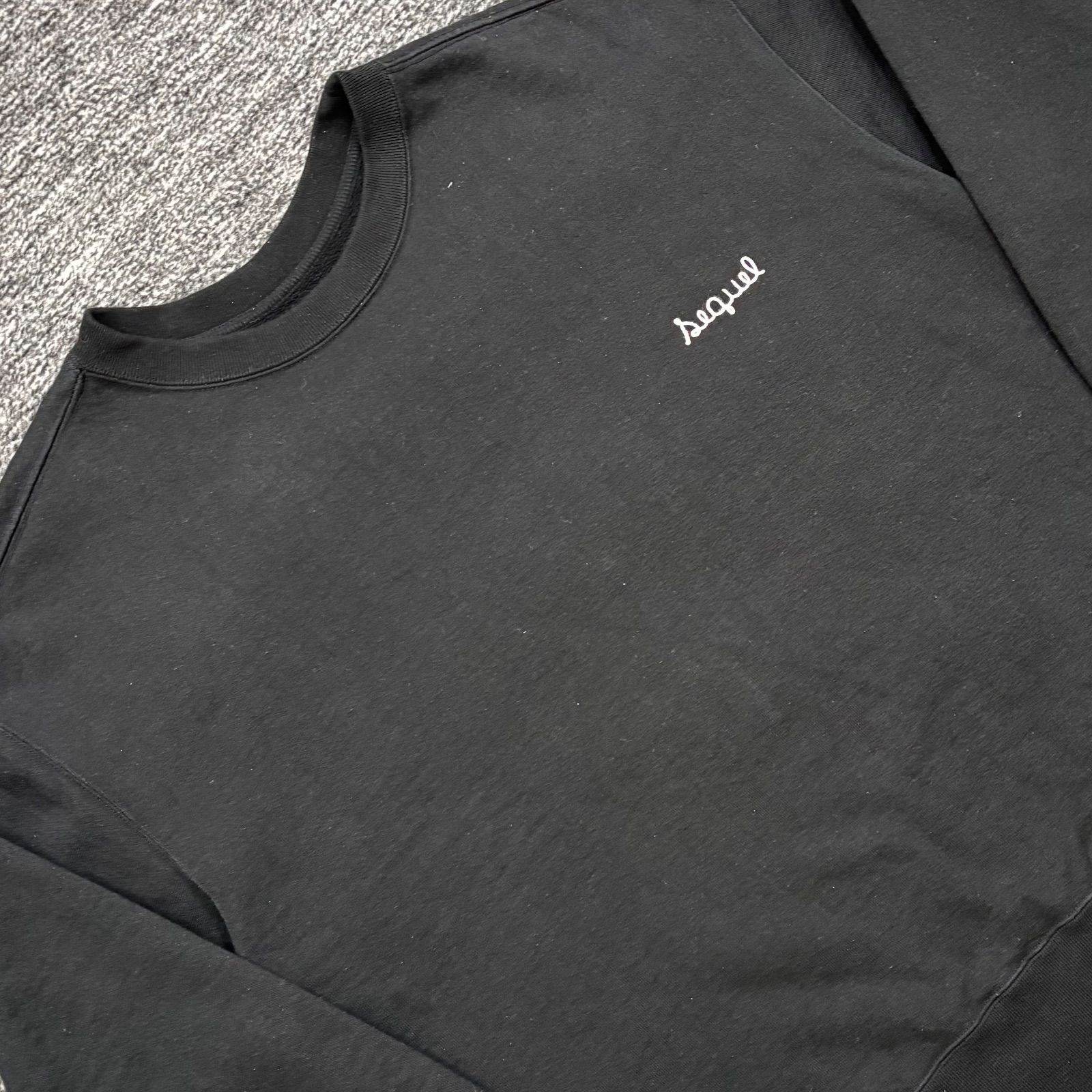 SEQUEL CREW NECK SWEAT SHIRT BLACK XL シークエル クルーネック