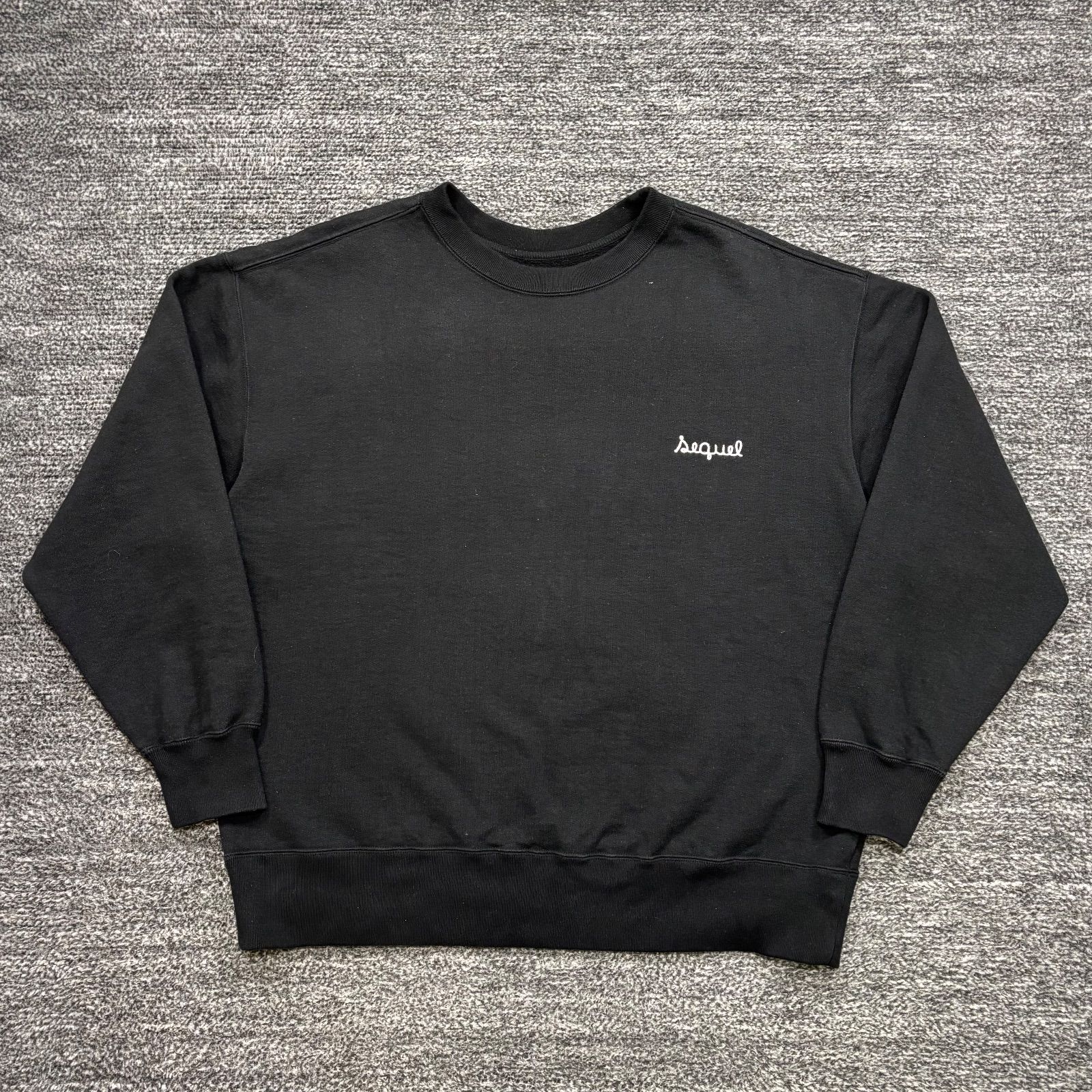 SEQUEL CREW NECK SWEAT SHIRT BLACK XL シークエル クルーネック スウェットシャツ ブラック