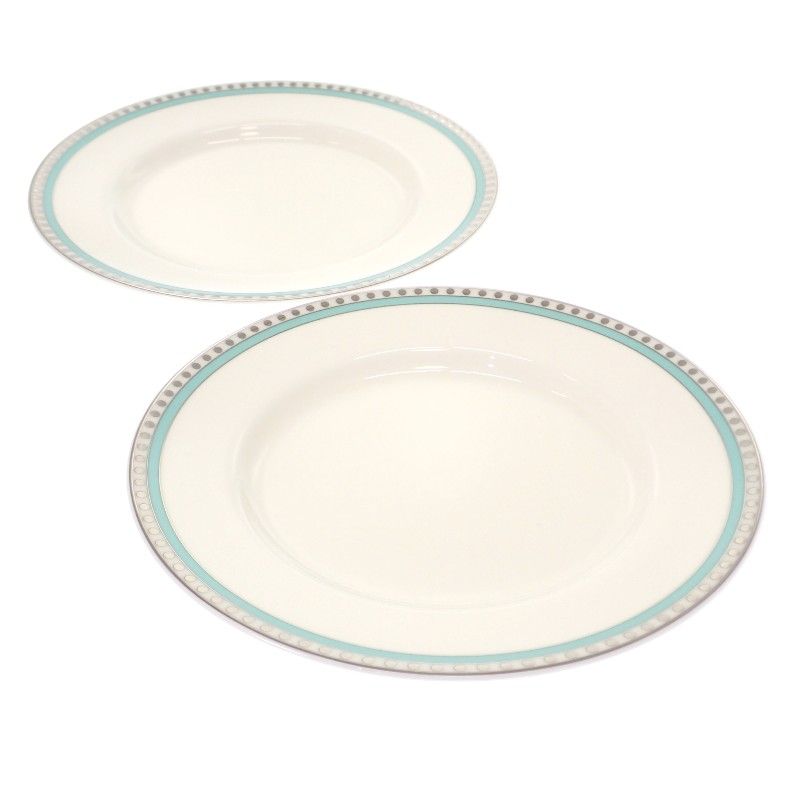 ティファニー TIFFANY Co プラチナブルーバンドプレート 食器 皿 ボーンチャイナ ホワイト 白 お祝い ギフト Sランク