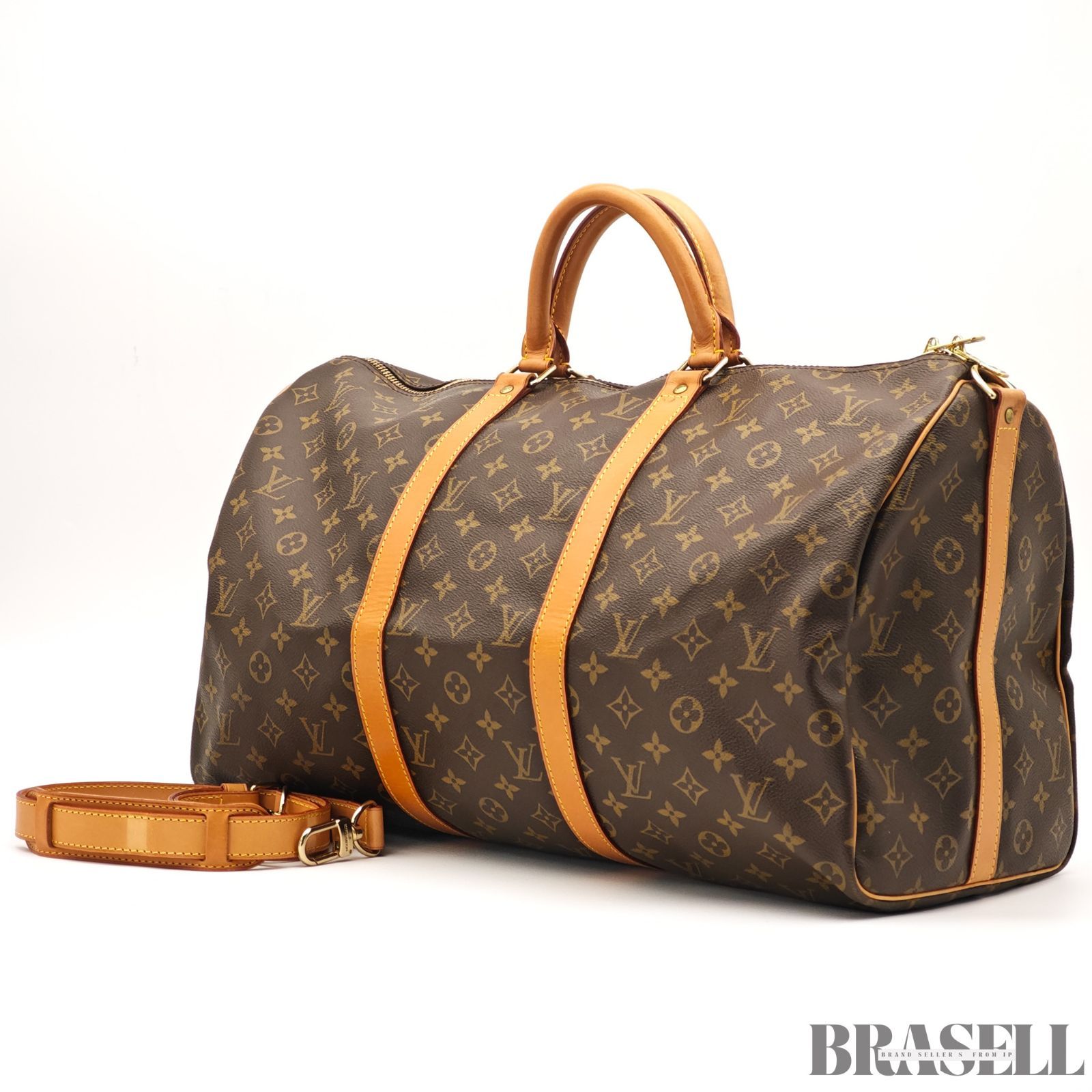 ルイヴィトン キーポル バンドリエール50 M 41416 バッグ ボストンバッグ 大容量 旅行 ブラウン レディース メンズ ショルダーストラップ