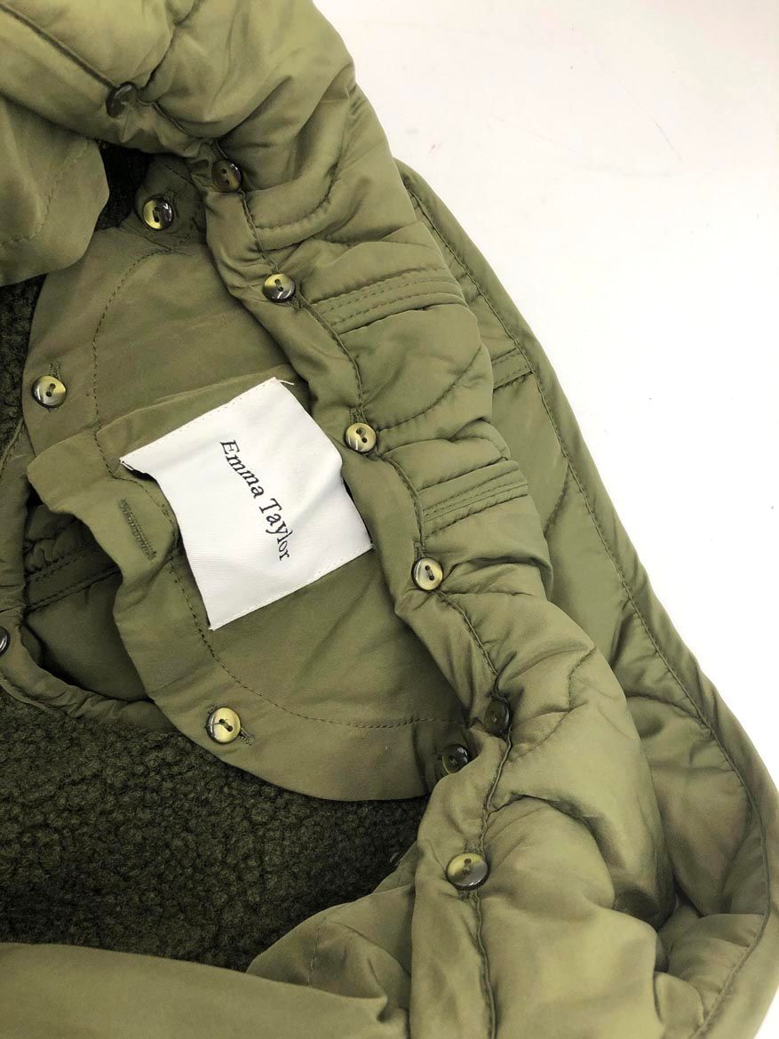 Emma Taylor エマテイラー 美シルエット 3 way キルティングフード コート size 36|カーキ ◆ ◎レディース その他 ジャケット アウター レディース