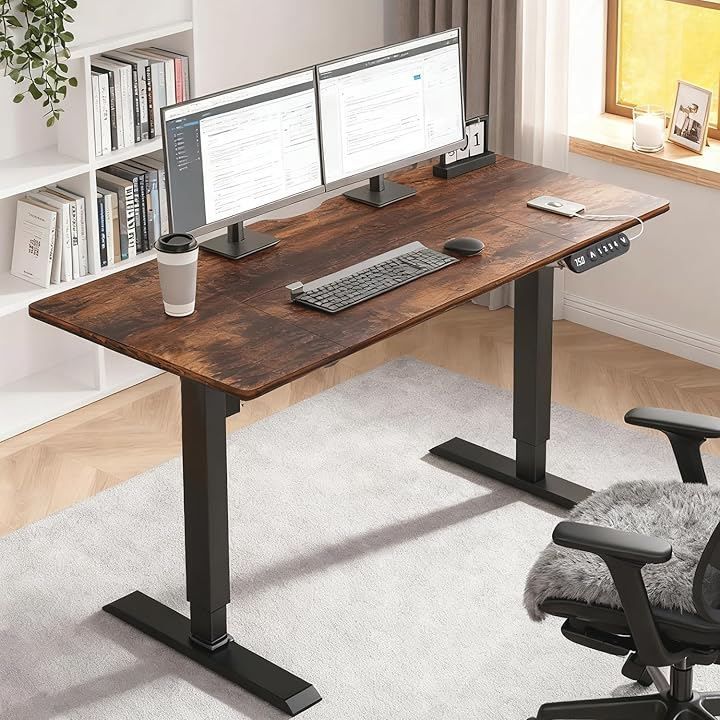 Radlove 昇降デスク (ブラウン, 140*76cm) Radlove デスク 昇降式 パソコンデスク ゲーミングデスク 机 電動昇降