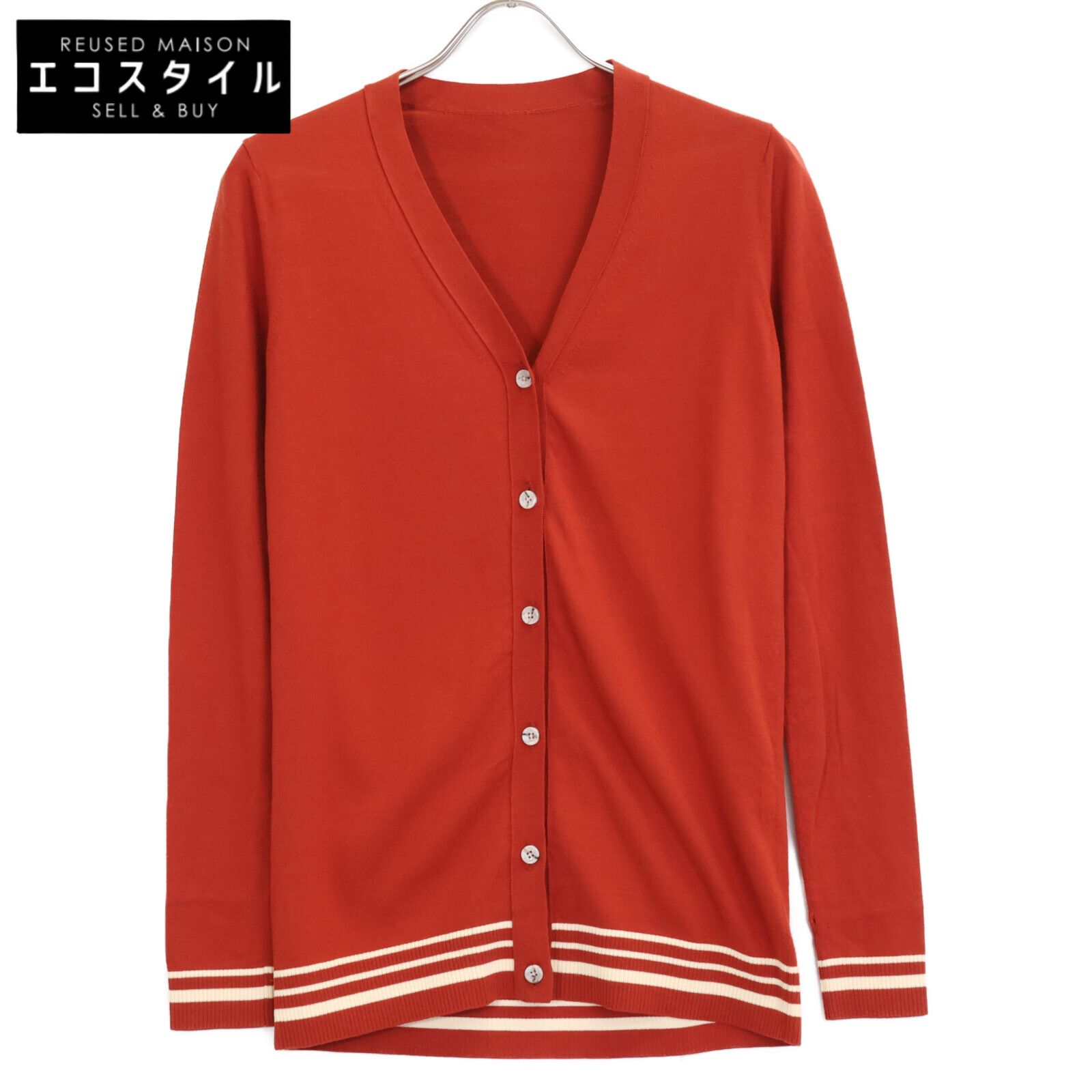 ADEAM アディアム 41028 ﾚｯﾄﾞﾌﾞﾗｳﾝ ｺｯﾄﾝ ﾎﾞﾀﾝﾆｯﾄｶｰﾃﾞｨｶﾞﾝ 0