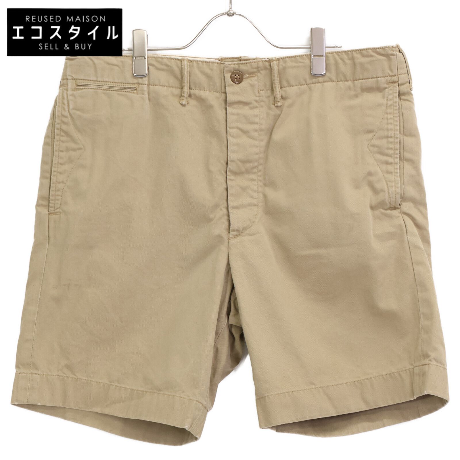 RRL ダブルアールエル ﾍﾞｰｼﾞｭ ｺｯﾄﾝ ｼｮｰﾂ 34