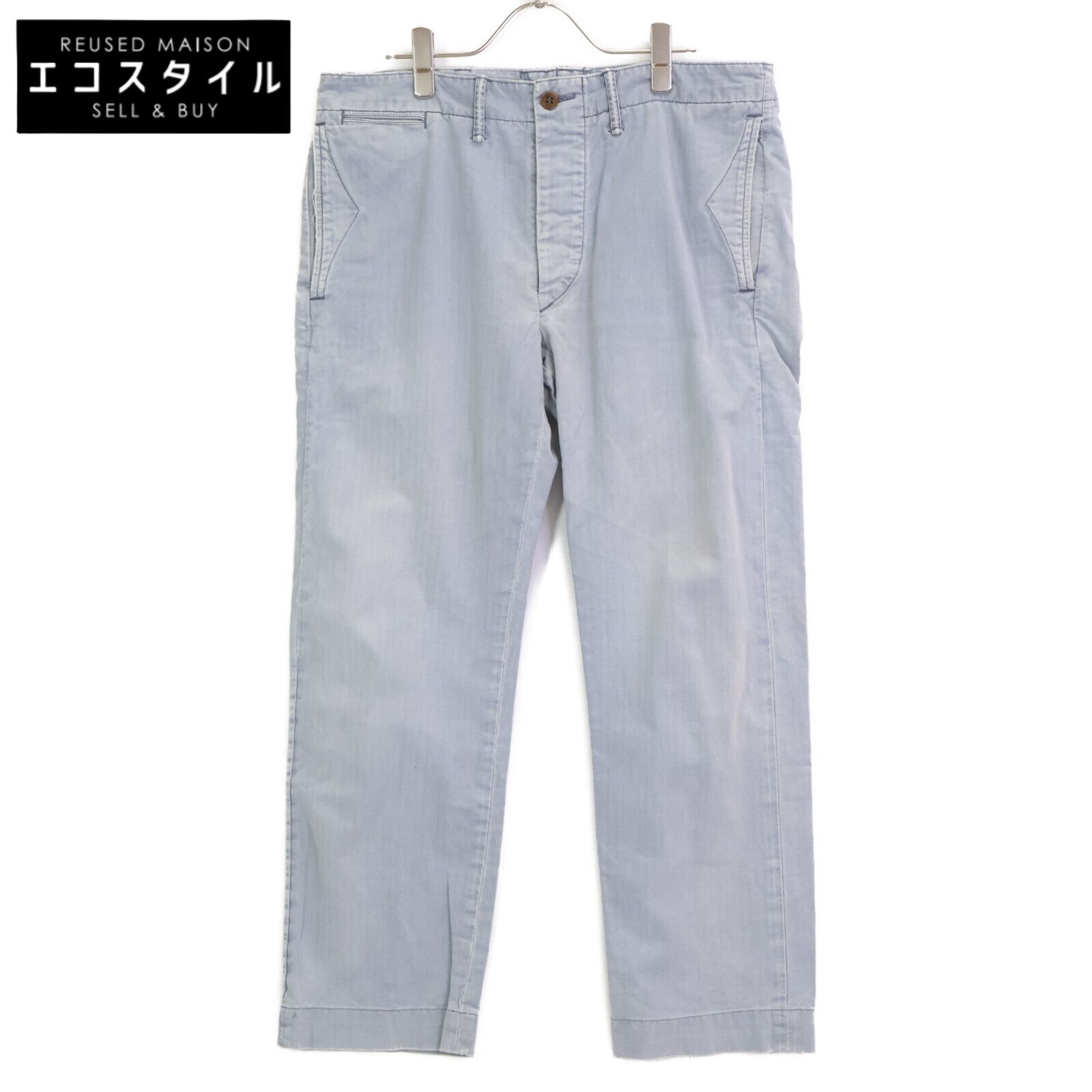 RRL ダブルアールエル ｸﾞﾚｰ ﾍﾘﾝﾎﾞｰﾝ ｺｯﾄﾝﾂｲﾙﾊﾟﾝﾂ