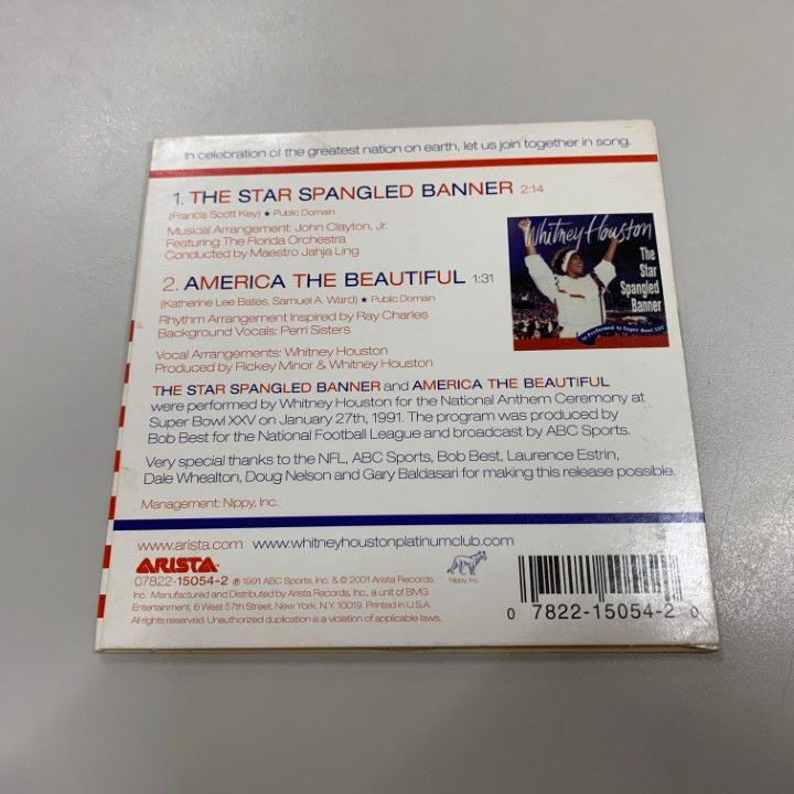 【初回限定生産紙ジャケットCD】ホイットニー・ヒューストン/1st＆2nd ○01)【1点限り!】【紙ジャケット】Whitney Houston/The Star Spangled