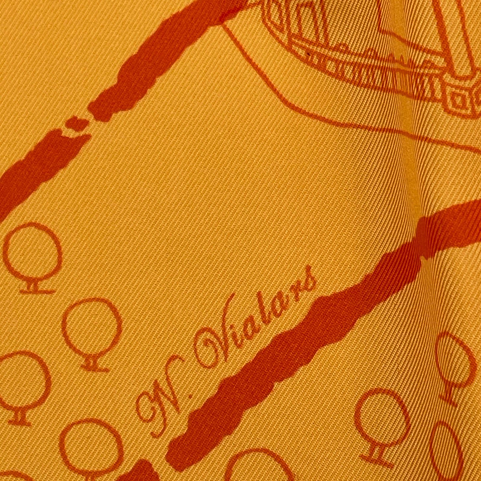 未使用！エルメス カレ90 シルク パリの通路 スカーフ オレンジ 極美品 HERMES エルメス カレ90 スカーフ シルク100％ de passage a