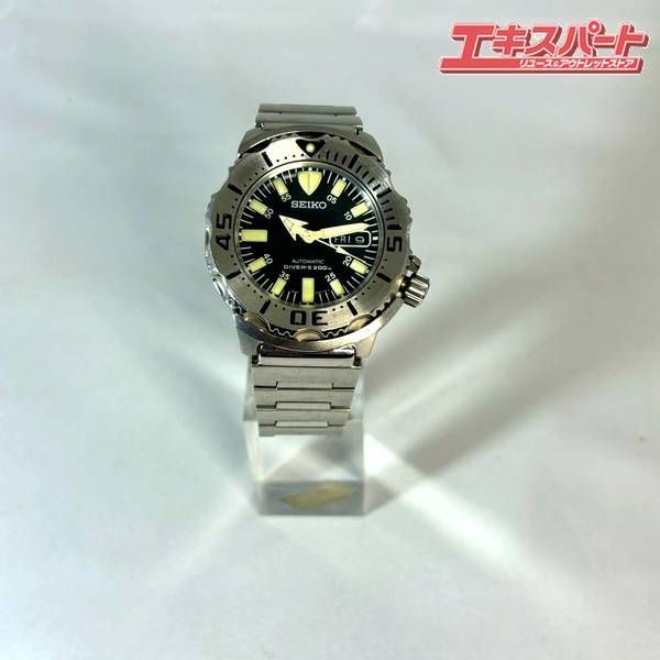 動作品 腕時計 SEIKO ダイバーズウォッチ ブラックモンスター デイデイト 7 S 26-0350 ブラック文字盤
