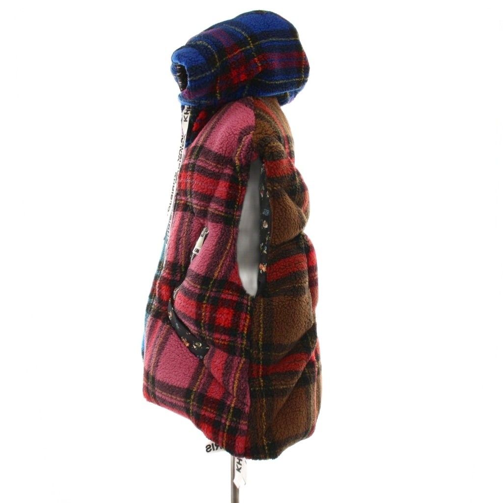 KHRISJOY クリスジョイ　チェック柄 フリースダウンベスト 新品未使用 クリスジョイ KHRISJOY フリース ダウンベスト タータンチェック 裏地
