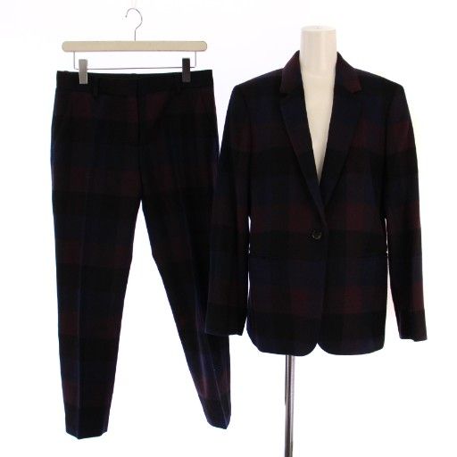 【中古】ピーエスポールスミス PS Paul Smith セットアップ スーツ 上下 ジャケット パンツ 42 紫 紺 レディース ピーエスポールスミス PS Paul Smith セットアップ スーツ 上下