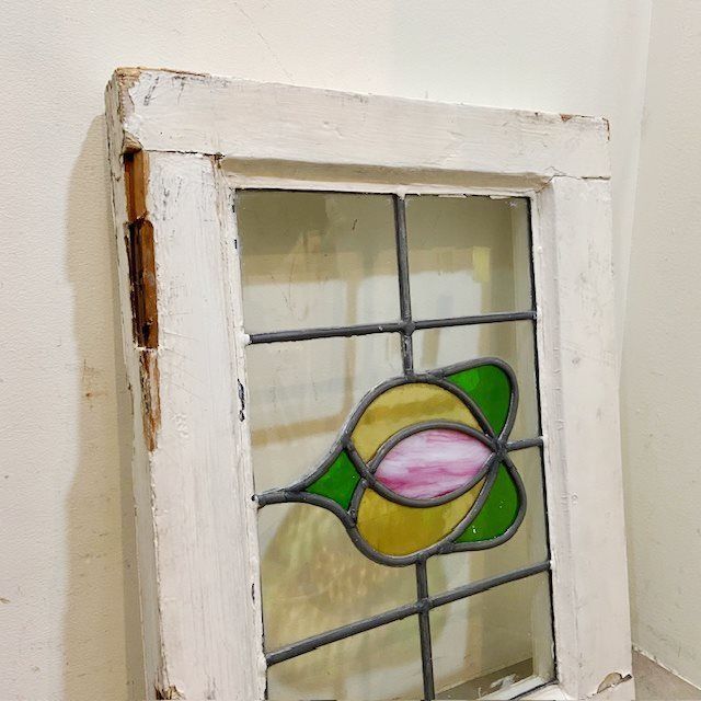 イギリス アンティーク ヴィンテージ ステンドグラス インテリア ディスプレイ 30 s 40 店舗備品 建具 B 6487