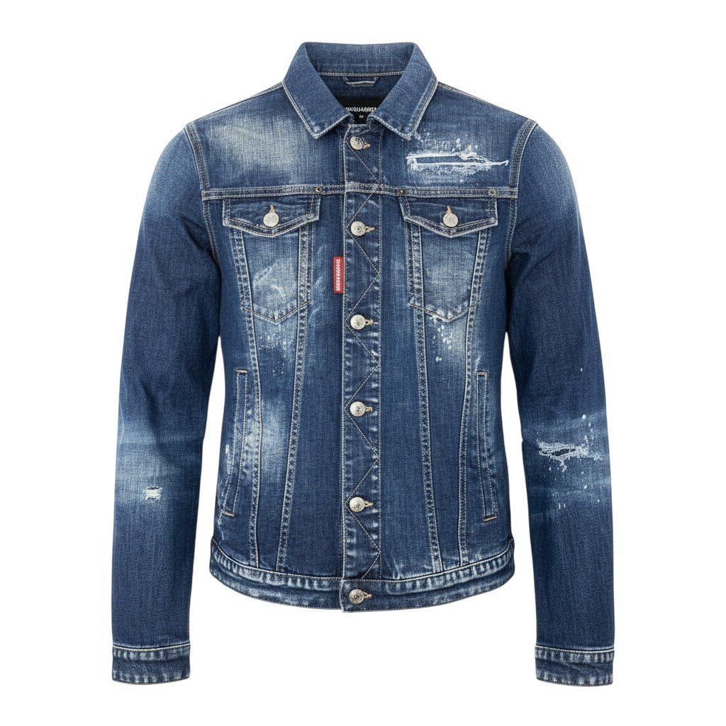 6 a 9 ディースクエアード DAN JEAN JACKET デニムジャケット ダメージ加工 メンズ 紳士服 S 30789 46 インディゴブルーu 02 t
