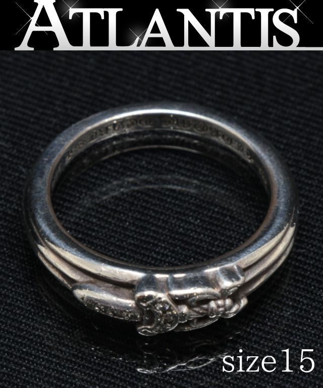 CHROME HEARTS クロムハーツ ベイビークラシック ダガー パヴェダイヤ リング メンズ 指輪 SV 925 約15号 101453