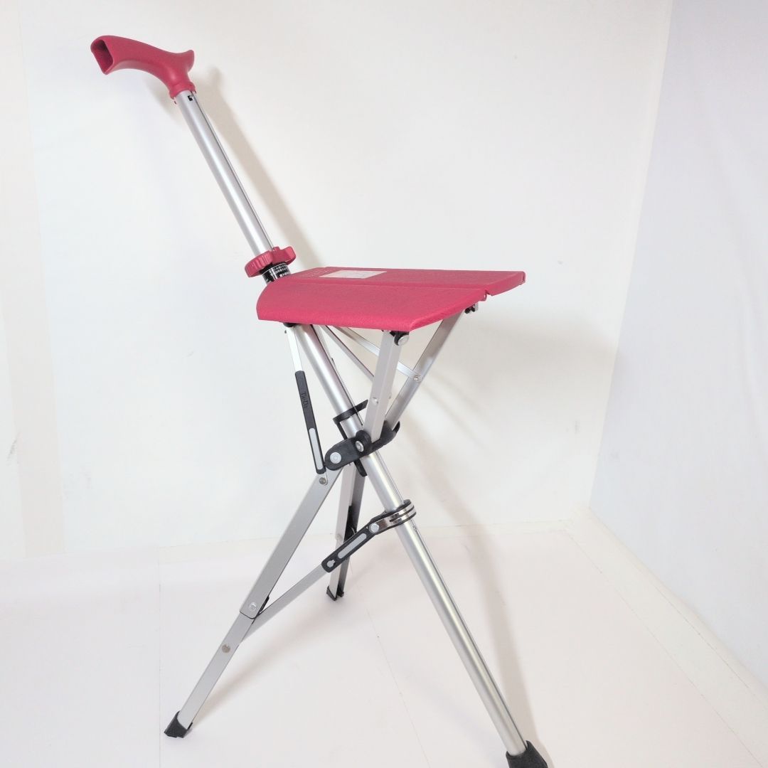 ターダチェア Ta-Da Chair 杖 椅子 ステッキチェア ピンク