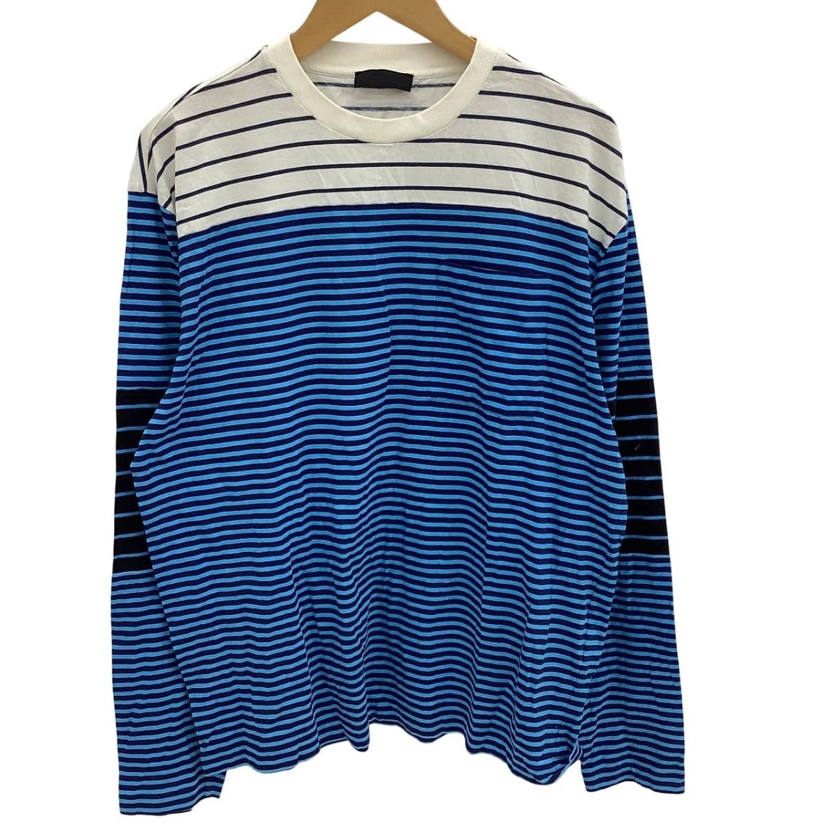 PRADA プラダ メンズ 長袖カットソー ロングTシャツ SUZE XL ブルー