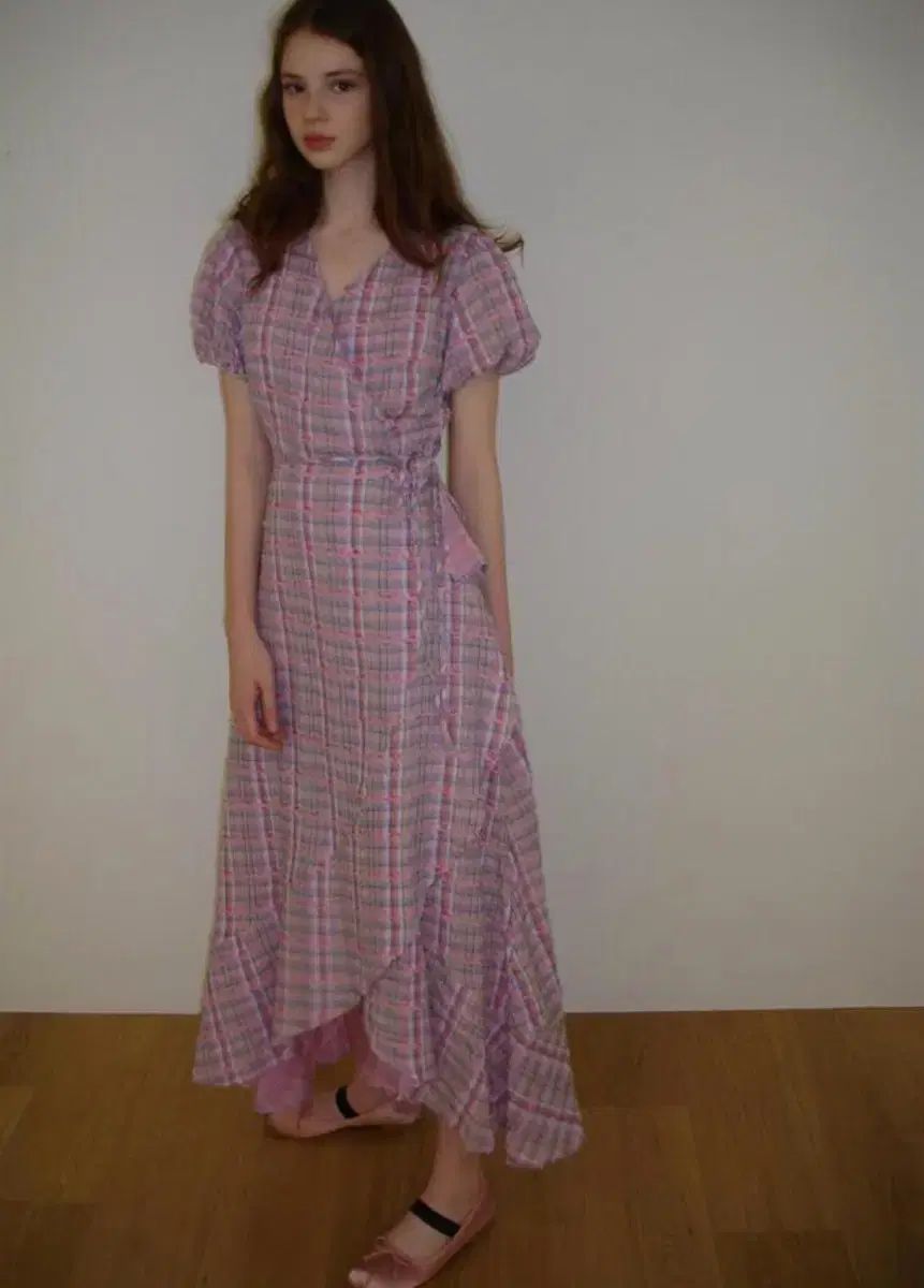 BLUMIN コットンキャンディ チェック ラップ ONE PIECE