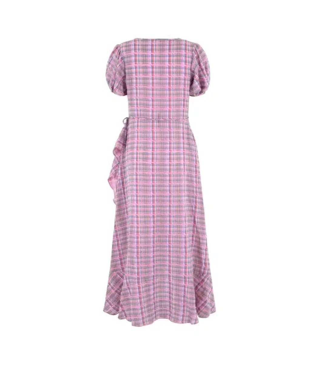  BLUMIN コットンキャンディ チェック ラップ ONE PIECE 長袖 七分袖 その他