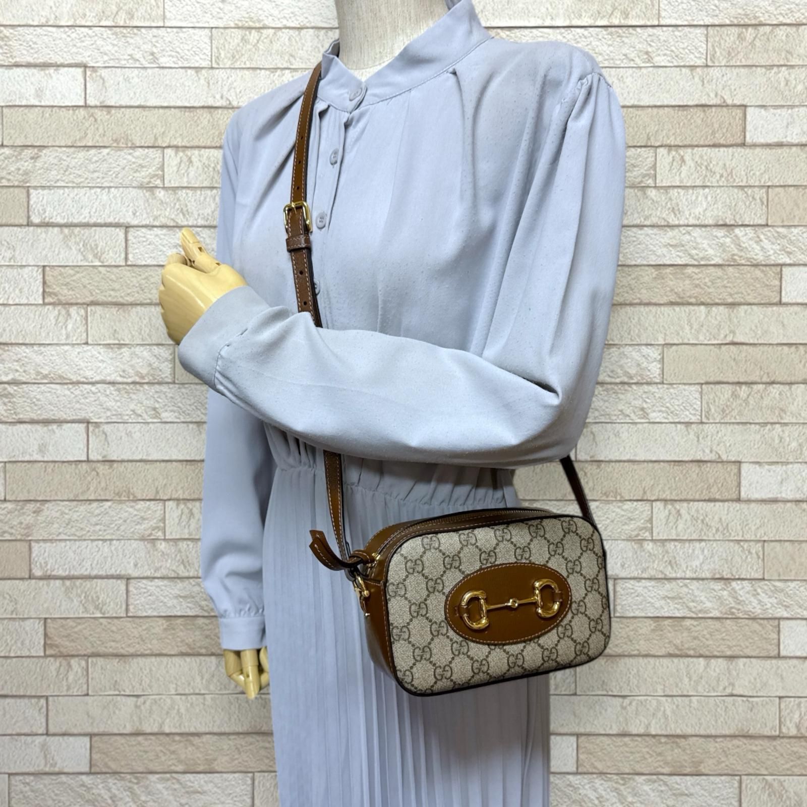 グッチ ホースビット 1955 ショルダーバッグ GGスプリームキャンバス 
