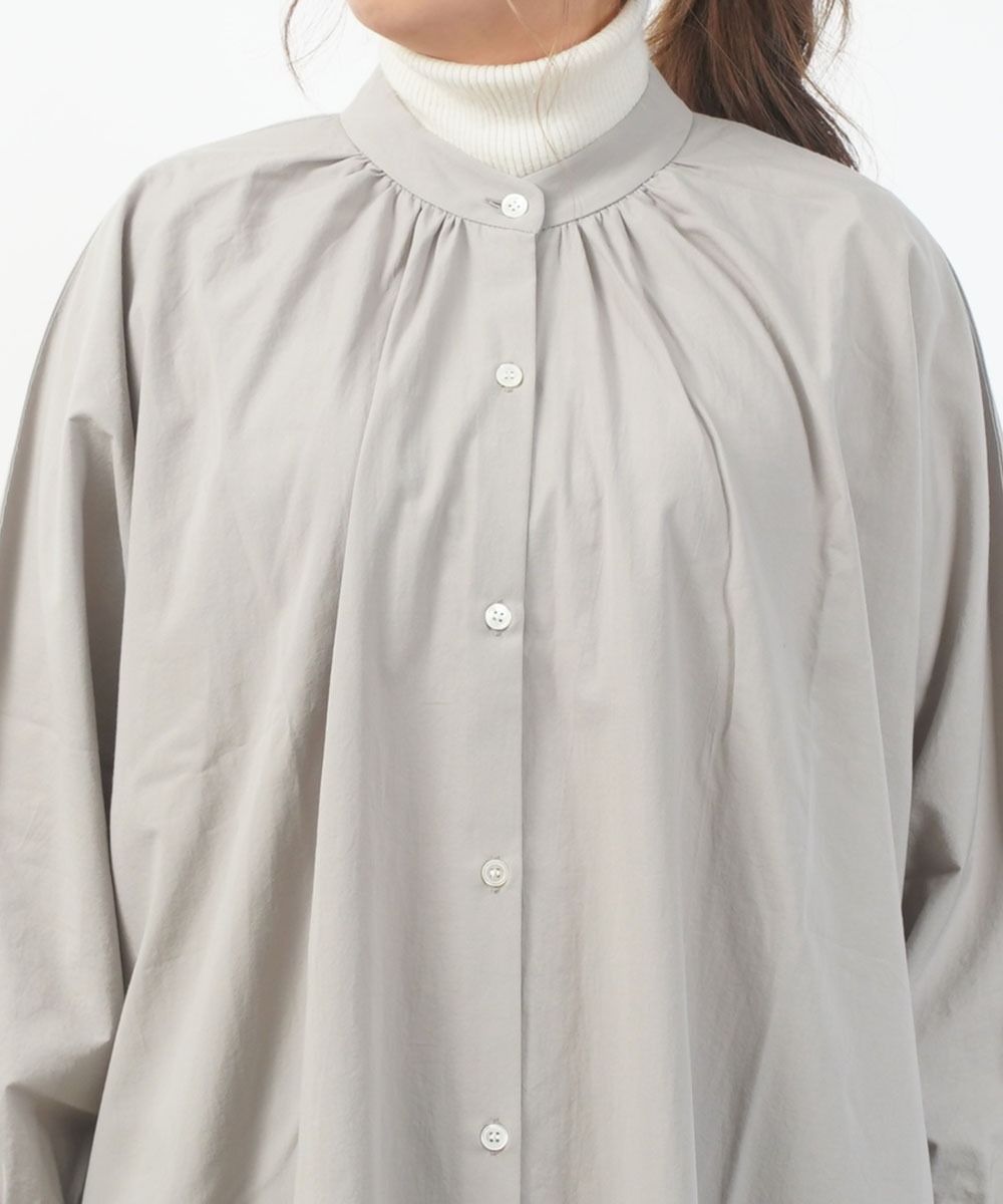 30%OFF フレンチブル French Bull シャツワンピース ワンピース ロング シャツ 長袖 バンドカラー 羽織り ナチュラル カジュアル ゆったり 体型カバー 19-23270-1852302 レディース