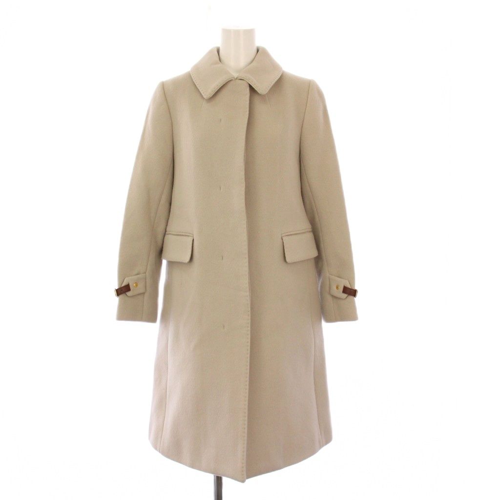 オールドイングランド OLD ENGLAND ステンカラーコート アウター ロング ウール 36 ベージュ |KH
