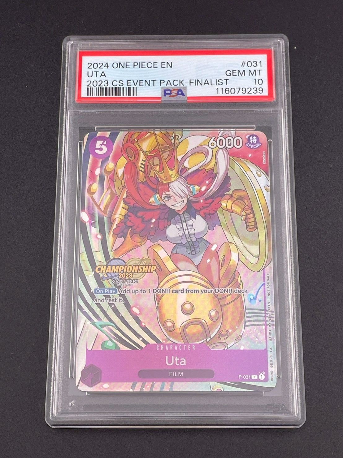 鑑定品 PSA 10 U ta P-031 P ウタ 英語版 CS 2025 Finalist Ver.illust Sunohara チャンピオンシップ イベントパック ファイナリスト