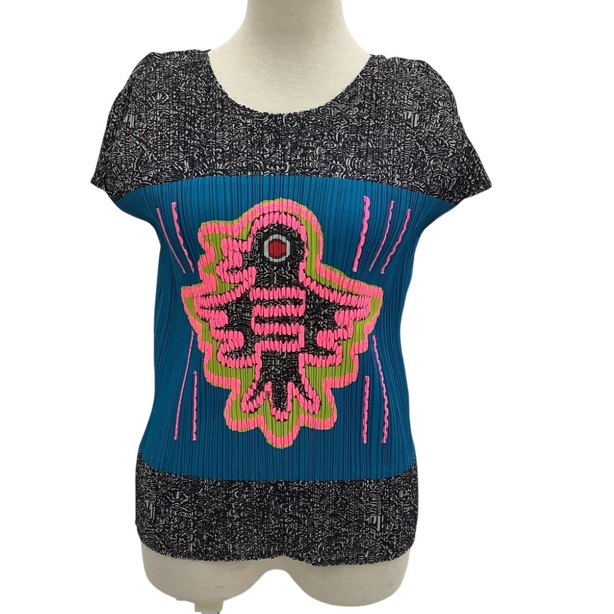 ISSEY MIYAKE イッセイミヤケ PLEATS PLEASE カットソー SIZE 3 鳥