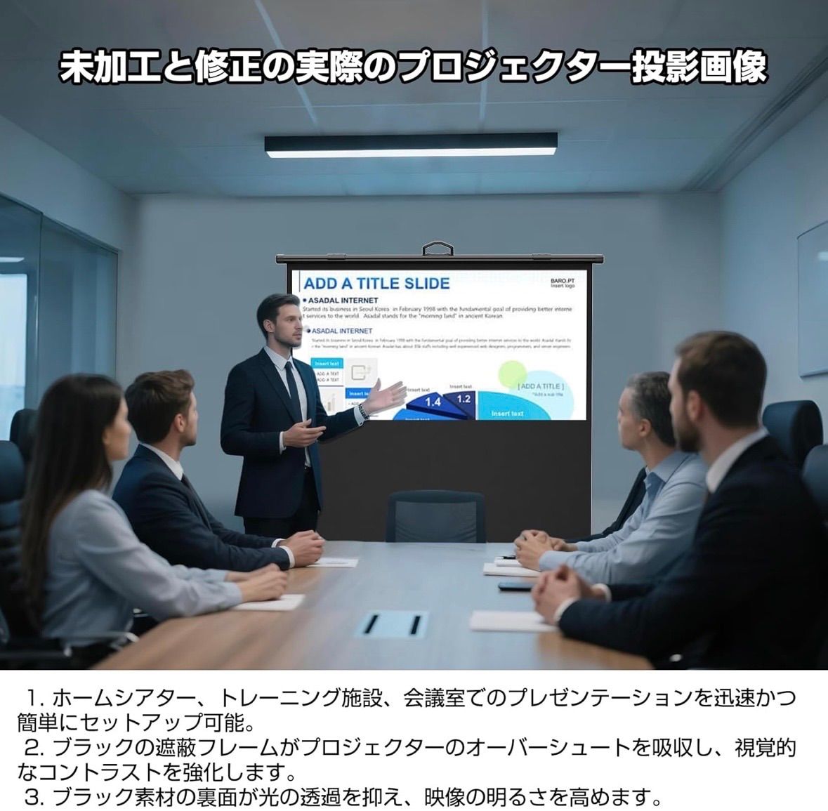 テレビ・映像機器 プロジェクタースクリーン 60インチ 自立式 携帯型