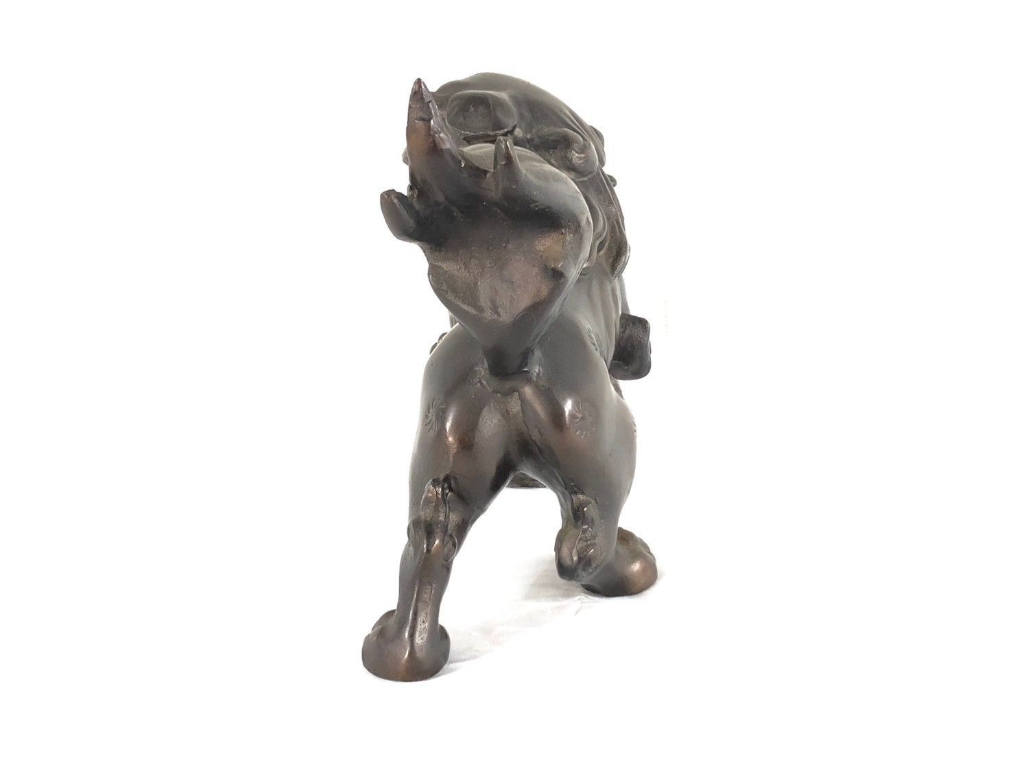 旧家　古い銅製　高炉　獅子　古銅宣徳銅　神獣　魔除　縁起物　彫金　玉獅子 旧家 古い銅製 高炉 獅子 古銅宣徳銅 神獣 魔除 縁起物 彫金 玉獅子