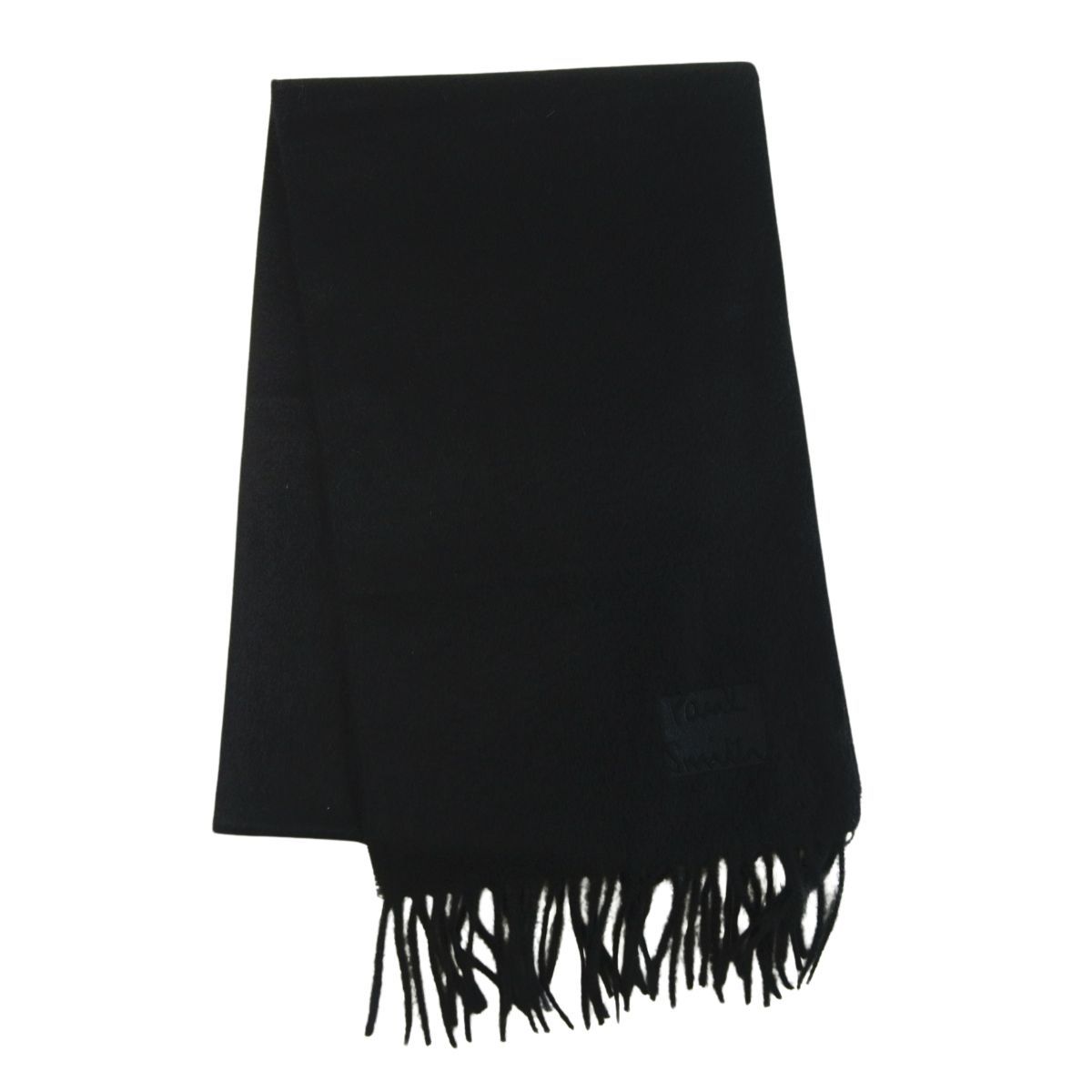 Paul Smith ポールスミス マフラー カシミア カシミヤ ◆ スカーフ ブラック LOGO メンズ レディース 英国製 PA-1482