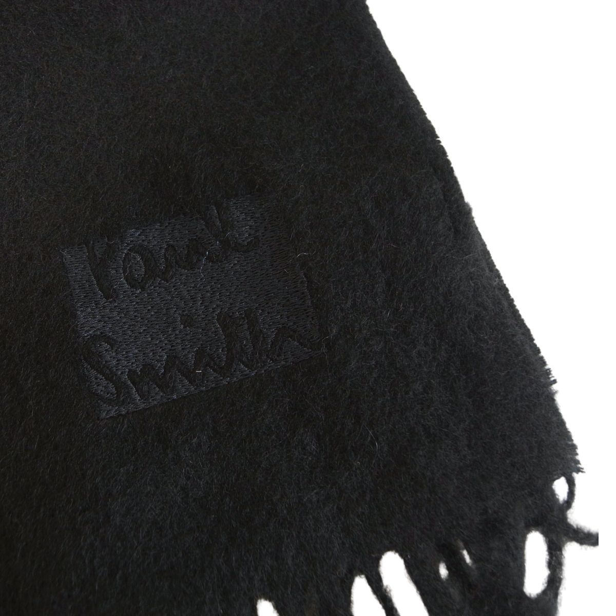 Paul Smith ポールスミス マフラー カシミア カシミヤ ◆ スカーフ ブラック LOGO メンズ レディース 英国製 PA-1482
