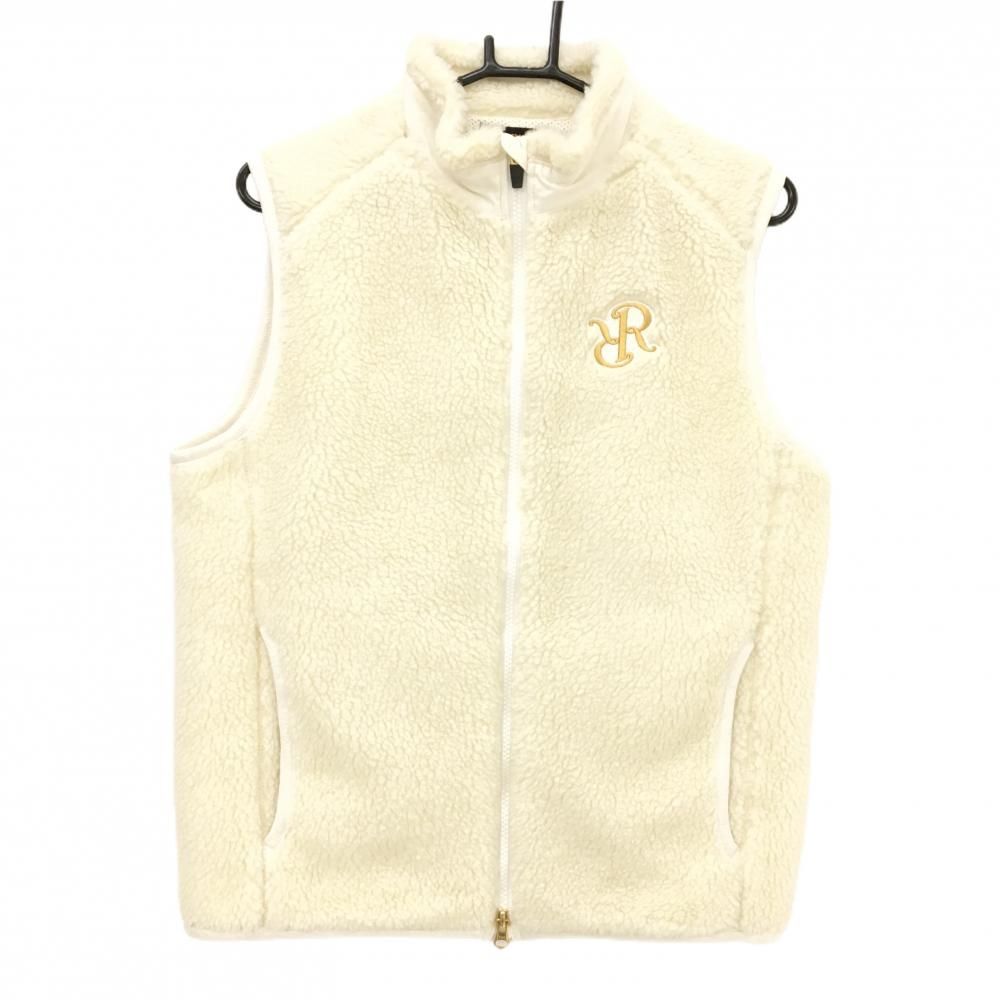 超 レザレクション ボアベスト アイボリー 裏地メッシュ ロゴ刺しゅう レディース M ゴルフウェア Resurrection