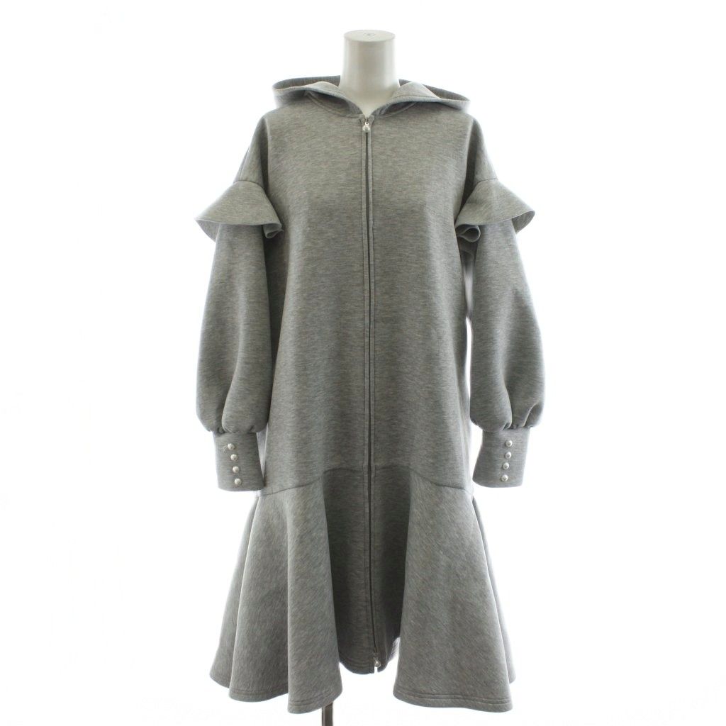 ルネ Rene ボンディングワンピース ミモレ ロング 長袖 ジップアップ