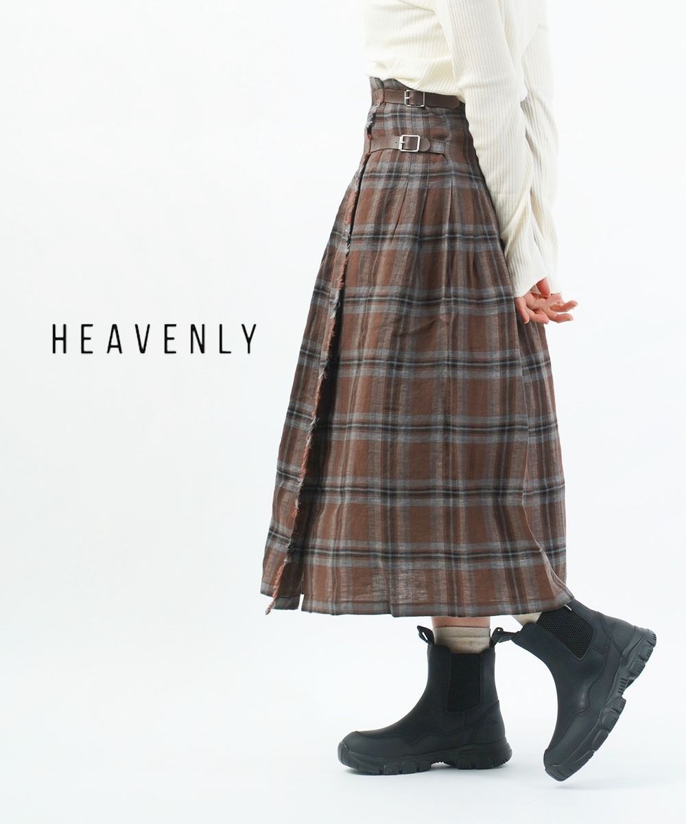 30%OFF ヘブンリー スカート キルトスカート ラップスカート 巻きスカート 膝下 ロング チェック カジュアル 上品 トラッド クラシカル 2348101-5022302 レディース