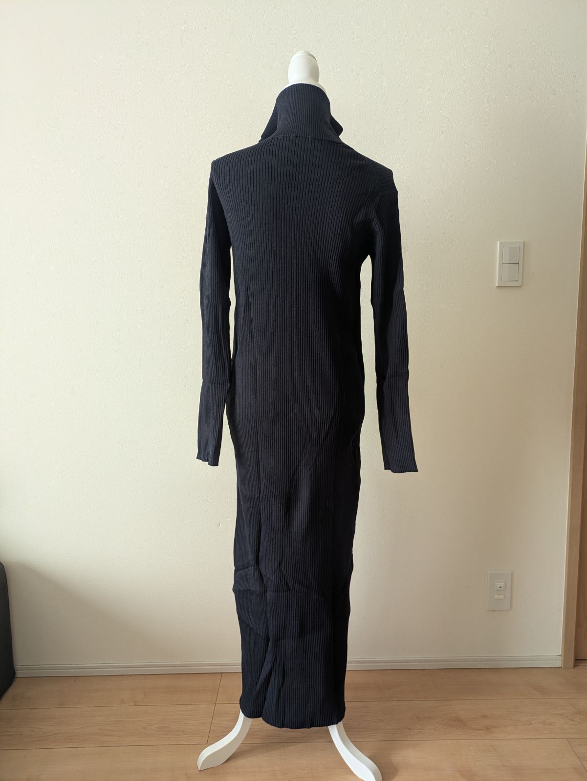 高身長さん向け RIVE DROITE ハーフZIPリブニットワンピース