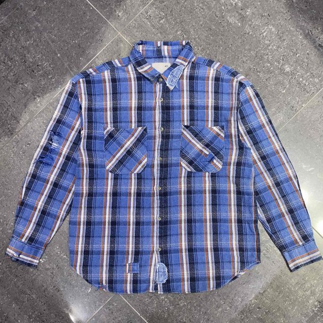 MADNESS SHREDDED CHECK SHIRT SIZE-L 24FW-SHT-JST1-D001 MADNESS SHREDDED CHECK SHIRT SIZE-L 24FW-SHT-JST1-D001